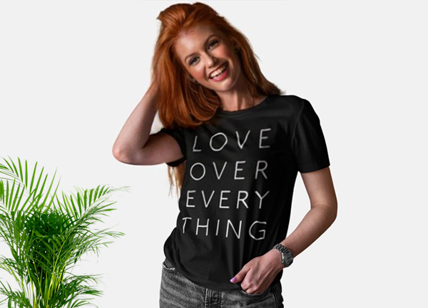 Love Over Everything Womens Short Sleeved Shirt